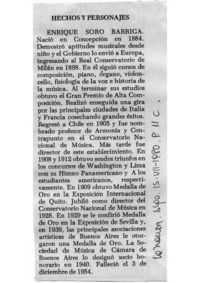 Hechos y personajes Enrique Soro Barriga