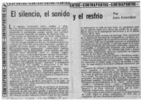 El silencio, el sonido y el resfrío Contrapuntos