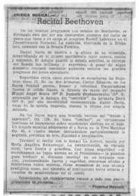 Recital Beethoven Crítica Musical