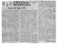 Obras del siglo XVIII Crítica musical