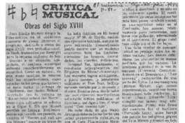 Obras del siglo XVIII Crítica musical