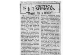 "Music for a While" Crítica musical
