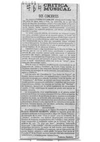 Dos Conciertos Crítica Musical