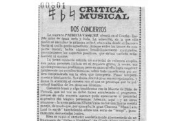 Dos Conciertos Crítica Musical