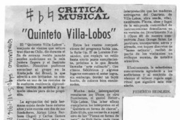 "Quinteto Villa-Lobos" Crítica musical