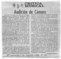 Audición de cámara Crítica musical