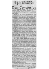 Dos Conciertos Crítica Musical