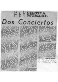 Dos Conciertos Crítica Musical