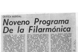 Noveno Programa de la Filarmónica Crítica Musical
