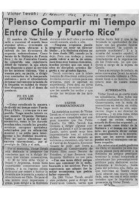 "Pienso Compartir mi Tiempo Entre Chile y Puerto Rico" Victor Tevah: