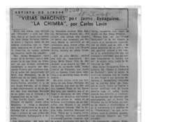 "Viejas Imágenes" por Jaime Eyzaguirre. "La Chimba", por Carlos Lavín. Revista de libros