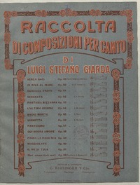Bacio morto para piano [música] : versi di Ada Negri ; Luigi Stefano Giarda.