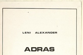 Adras para dos pianos [música] : Leni Alexander