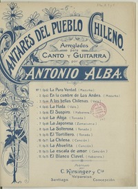 A las bellas chilenas vals [para canto y guitarra] [música] arreglada por A. Alba.