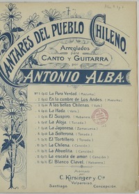 En la cumbre de Los Andes mazurka [para canto y guitarra] [música] arreglada por A. Alba.