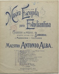 Pas de quatre intercalé dans l'operette le Mikado [música] : A. Sullivan ; Meyer-Lutz ; arreglada para estudiantina por Antonio Alba.