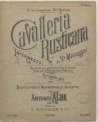 Cavalleria rusticana intermezzo [para] bandurrias o mandolinas y guitarra [música] : P. Mascagni ; arreglo de Antonio Alba.
