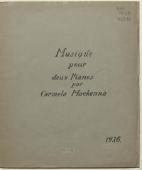 Musique pour deux pianos Carmela Mackenna.
