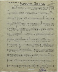 Plegaria simple vocal (canto) [música]: Carmela Mackenna ; letra de San Francisco de Asís (1182-1226).