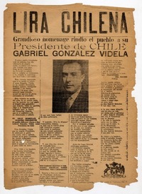 Grandioso homenaje rindió el pueblo a su presidente de Chile : Gabriel González Videla.