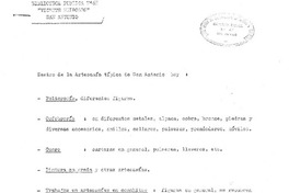 [Artesanía típica de San Antonio]  [manuscrito].