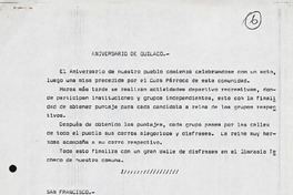 Aniversario de Quilaco  [manuscrito].