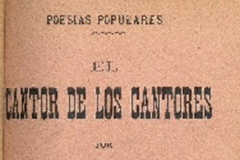 El cantor de los cantores : poesías populares : libro quinto por Rosa Araneda.