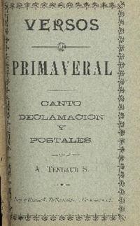 Versos primaveral : cantos, declamación y postales A. Tenlaur S.