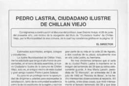 Pedro Lastra, ciudadano ilustre de Chillán Viejo.