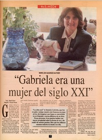 "Gabriela era una mujer del siglo XXI"  [artículo] Raquel Azócar.