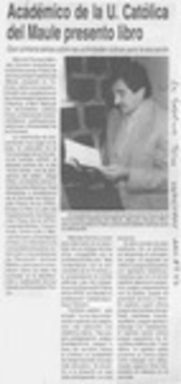 Académico de la U. Católica del Maule presentó libro  [artículo].