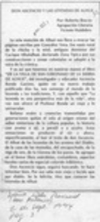 Don Ascencio y las leyendas de Alhué  [artículo] Roberto Bescós.