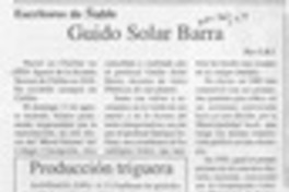Guido Solar Barra  [artículo] C. R. I.
