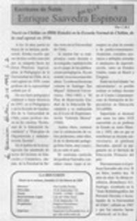 Enrique Saavedra Espinoza  [artículo] C. R. I.