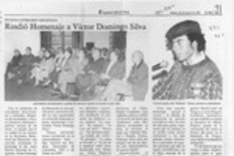 Rindió homenaje a Víctor Domingo Silva  [artículo].