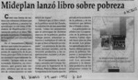 Mideplan lanzó libro sobre pobreza  [artículo].
