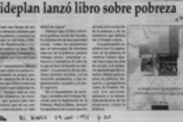 Mideplan lanzó libro sobre pobreza  [artículo].
