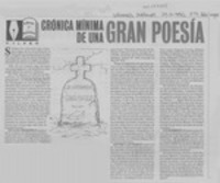 Crónica mínima de una gran poesía