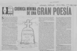 Crónica mínima de una gran poesía