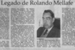 El legado de Rolando Mellafe