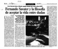 Fernando Savater y la filosofía de aceptar la vida entre dudas  [artículo] Ximena Poo.