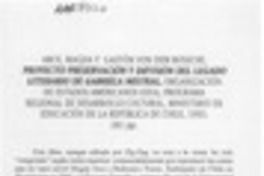 Proyecto preservación y difusión del legado literario de Gabriela Mistral  [artículo].