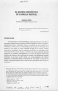 El ideario lingüístico de Gabriela Mistral  [artículo] Antonio Arbea.