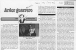 Ardor guerrero  [artículo] Rodrigo Pinto.