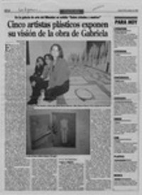 Cinco artistas plásticas exponen su visión de la obra de Gabriela  [artículo] Ximena Poo.
