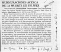 Murmuraciones acerca de la muerte de un juez  [artículo] Eduardo Guerrero del Río.