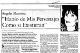 "Hablo de mis personajes como si existieran"  [artículo] María Teresa Cárdenas.