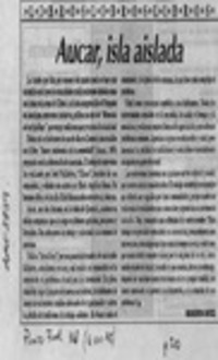 Aucar, isla aislada  [artículo] Roberto Ortiz.