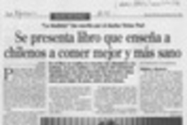 Se presenta libro que enseña a chilenos a comer mejor y más sano