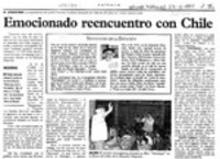 Emocionado reencuentro con Chile  [artículo].